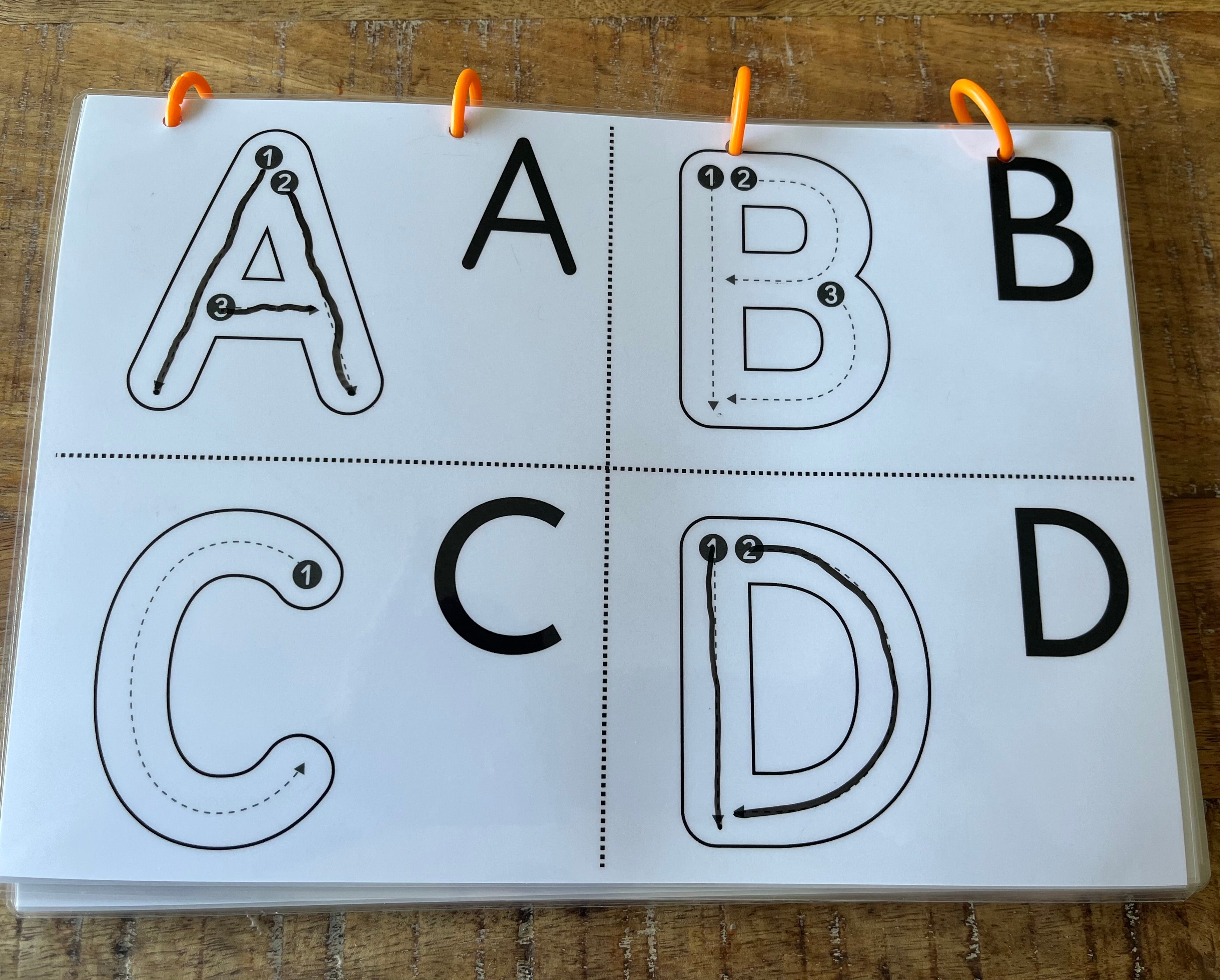 l'alphabet et les chiffres à tracer